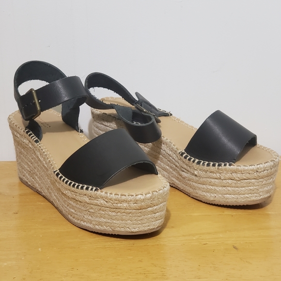 Soludos Womens 8.5 Minorca Black Espadrilles Leather Platform Buckle Strap NEW - Picture 12 of 12